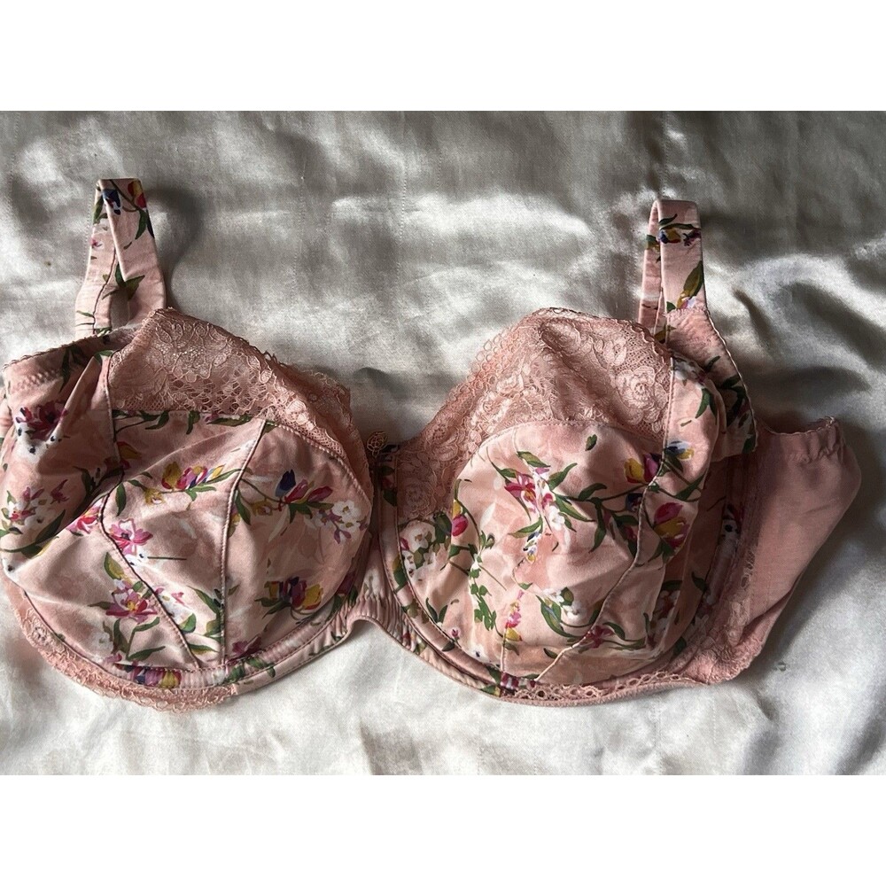 Marks And Spencer Autograph Silk Blend Bra Pink Floral Underwire Size US 40C
